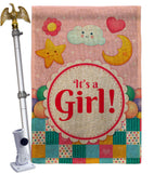 It's a Baby Girl - Family Special Occasion Vertical Impressions Decorative Flags HG115216 Made In USA