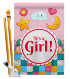 It's a Baby Girl - Family Special Occasion Vertical Impressions Decorative Flags HG115216 Made In USA