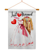 Just Married - Family Special Occasion Vertical Impressions Decorative Flags HG115222 Made In USA