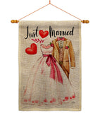 Just Married - Family Special Occasion Vertical Impressions Decorative Flags HG115222 Made In USA