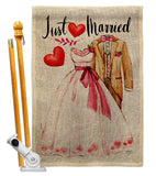 Just Married - Family Special Occasion Vertical Impressions Decorative Flags HG115222 Made In USA