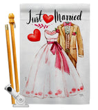 Just Married - Family Special Occasion Vertical Impressions Decorative Flags HG115222 Made In USA