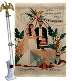 Together Forever - Family Special Occasion Vertical Impressions Decorative Flags HG137455 Made In USA