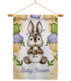 Bunny Baby Shower - Family Special Occasion Vertical Impressions Decorative Flags HG137603 Made In USA