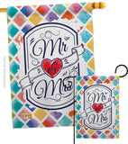 Mr & Mrs - Family Special Occasion Vertical Impressions Decorative Flags HG115112 Made In USA