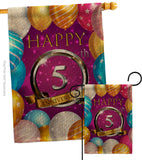 Happy 5th Anniversary - Family Special Occasion Vertical Impressions Decorative Flags HG115184 Made In USA