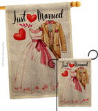 Just Married - Family Special Occasion Vertical Impressions Decorative Flags HG115222 Made In USA