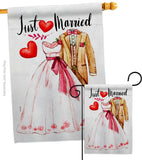 Just Married - Family Special Occasion Vertical Impressions Decorative Flags HG115222 Made In USA