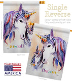 Unicorn - Fantasy Interests Vertical Impressions Decorative Flags HG115238 Made In USA