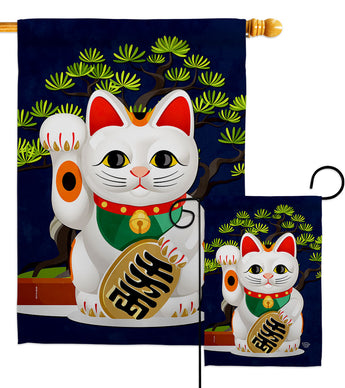 Fortune Cat - Fantasy Interests Vertical Impressions Decorative Flags HG192584 Made In USA