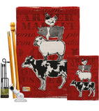 Barnyard Friends - Farm Animals Nature Vertical Impressions Decorative Flags HG110123 Made In USA