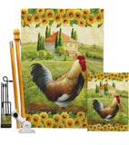 Country Rooster - Farm Animals Nature Vertical Impressions Decorative Flags HG110139 Made In USA