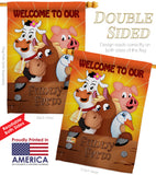 Funny Farm - Farm Animals Nature Vertical Impressions Decorative Flags HG110039 Made In USA