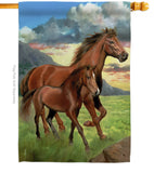 Americana Horse - Farm Animals Nature Vertical Impressions Decorative Flags HG110066 Made In USA