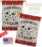 Sweet Farm Pig - Farm Animals Nature Vertical Impressions Decorative Flags HG110119 Made In USA