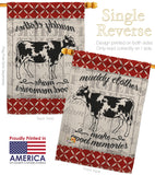 Farm Cow - Farm Animals Nature Vertical Impressions Decorative Flags HG110121 Made In USA