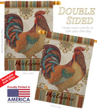 Welcome Rooster - Farm Animals Nature Vertical Impressions Decorative Flags HG110127 Made In USA