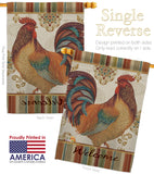 Welcome Rooster - Farm Animals Nature Vertical Impressions Decorative Flags HG110127 Made In USA