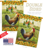 Country Rooster - Farm Animals Nature Vertical Impressions Decorative Flags HG110139 Made In USA