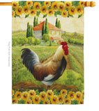 Country Rooster - Farm Animals Nature Vertical Impressions Decorative Flags HG110139 Made In USA