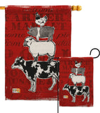 Barnyard Friends - Farm Animals Nature Vertical Impressions Decorative Flags HG110123 Made In USA