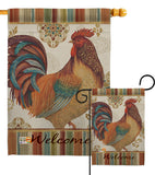 Welcome Rooster - Farm Animals Nature Vertical Impressions Decorative Flags HG110127 Made In USA