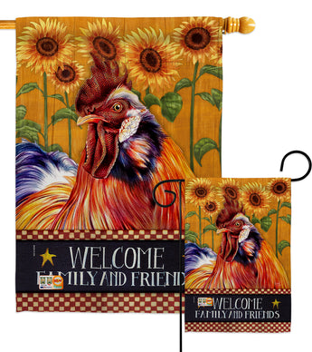 Country Rooster - Farm Animals Nature Vertical Impressions Decorative Flags HG110129 Made In USA