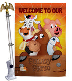 Funny Farm - Farm Animals Nature Vertical Impressions Decorative Flags HG110039 Made In USA