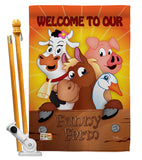 Funny Farm - Farm Animals Nature Vertical Impressions Decorative Flags HG110039 Made In USA