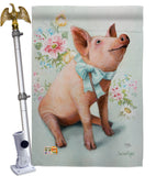 Pigglet - Farm Animals Nature Vertical Impressions Decorative Flags HG110097 Made In USA