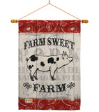 Sweet Farm Pig - Farm Animals Nature Vertical Impressions Decorative Flags HG110119 Made In USA