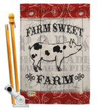 Sweet Farm Pig - Farm Animals Nature Vertical Impressions Decorative Flags HG110119 Made In USA