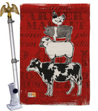 Barnyard Friends - Farm Animals Nature Vertical Impressions Decorative Flags HG110123 Made In USA