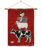 Barnyard Friends - Farm Animals Nature Vertical Impressions Decorative Flags HG110123 Made In USA