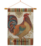 Welcome Rooster - Farm Animals Nature Vertical Impressions Decorative Flags HG110127 Made In USA