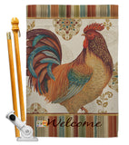 Welcome Rooster - Farm Animals Nature Vertical Impressions Decorative Flags HG110127 Made In USA