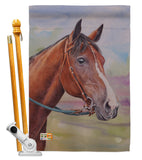 Smart Horse - Farm Animals Nature Vertical Impressions Decorative Flags HG191003 Made In USA