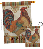 Welcome Rooster - Farm Animals Nature Vertical Impressions Decorative Flags HG110127 Made In USA