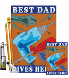 Best Dad - Father's Day Summer Vertical Applique Decorative Flags HG115057
