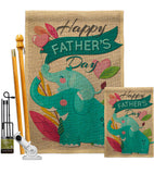 Elephant Daddy - Father's Day Summer Vertical Impressions Decorative Flags HG137351 Made In USA