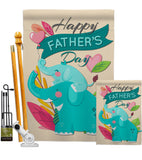 Elephant Daddy - Father's Day Summer Vertical Impressions Decorative Flags HG137351 Made In USA