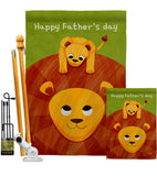 Father's Day Lion - Father's Day Summer Vertical Impressions Decorative Flags HG137570 Made In USA