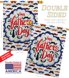 Happy Father's Day Mustache - Father's Day Summer Vertical Impressions Decorative Flags HG115139 Made In USA