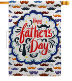 Happy Father's Day Mustache - Father's Day Summer Vertical Impressions Decorative Flags HG115139 Made In USA