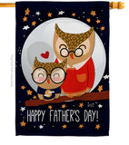 Owls Father's Day - Father's Day Summer Vertical Impressions Decorative Flags HG137177 Made In USA