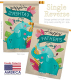 Elephant Daddy - Father's Day Summer Vertical Impressions Decorative Flags HG137351 Made In USA