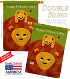 Father's Day Lion - Father's Day Summer Vertical Impressions Decorative Flags HG137570 Made In USA