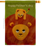 Father's Day Lion - Father's Day Summer Vertical Impressions Decorative Flags HG137570 Made In USA