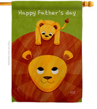 Father's Day Lion - Father's Day Summer Vertical Impressions Decorative Flags HG137570 Made In USA