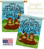 Beary Happy Father's Day - Father's Day Summer Vertical Impressions Decorative Flags HG192065 Made In USA